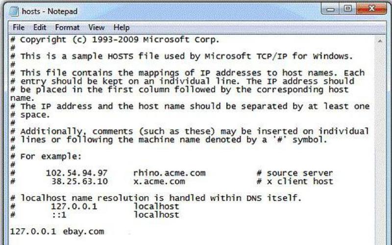 Оригинальный hosts для операционных систем Windows